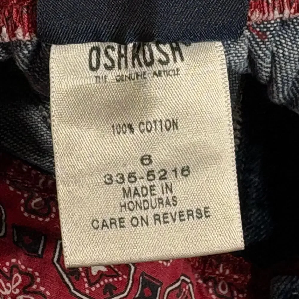 OshKosh B'gosh Shorts Boys 6 Blue Denim Jean Utility Elastic Waist New Tags